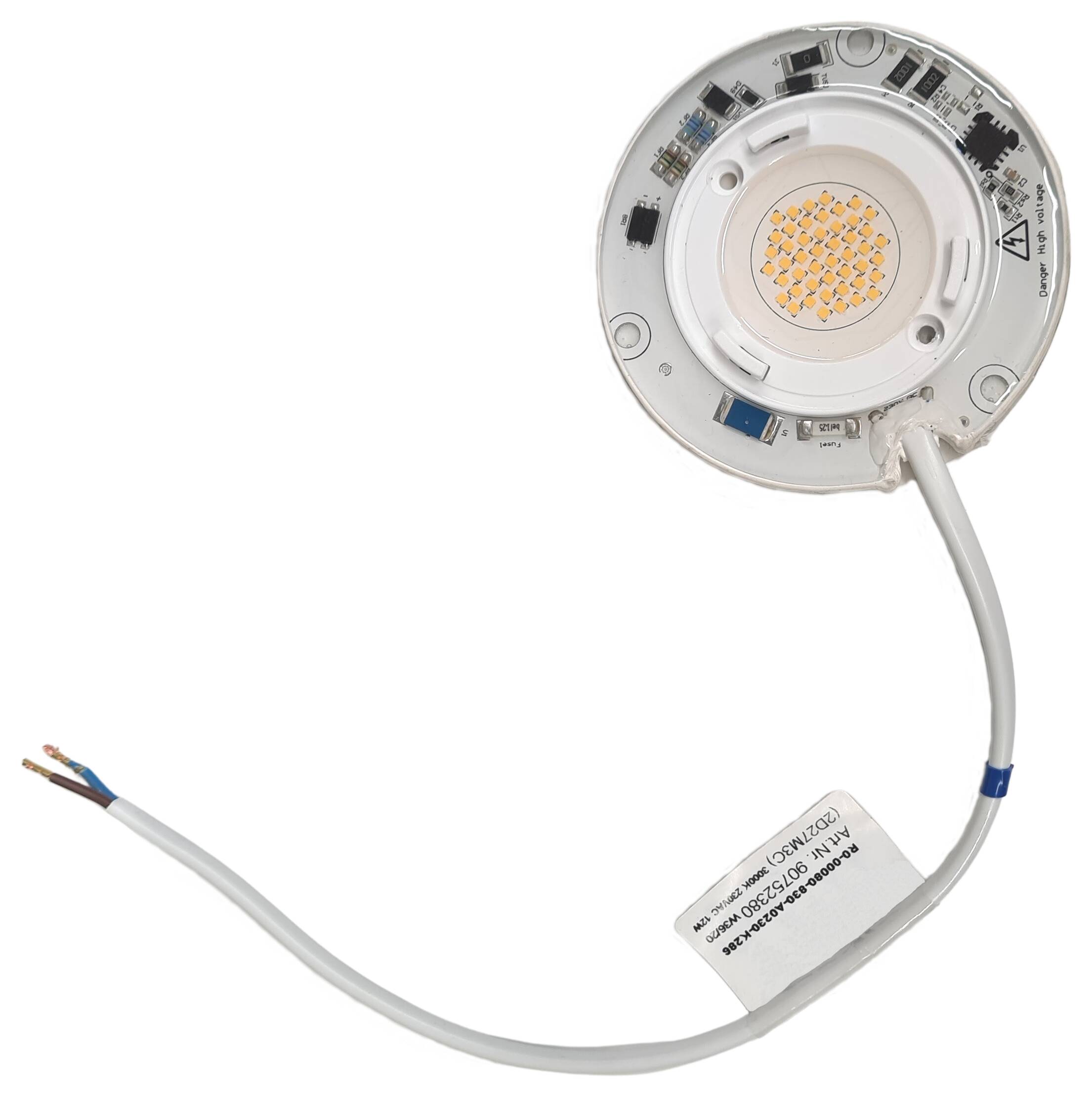 LED-Modul Ø 80 mm 230V/AC 29W 3000K CRI>85 3000lm AluPCB vergossen m. Kabel 280 mm u. Bajonett f. Ledil Angela M