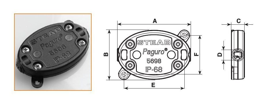 Verteilerdose f. Aussenbereich IP 68 Paguro® 3adrig Klemmbereich 1,0/2,5 mm PA66-RV-AE schwarz