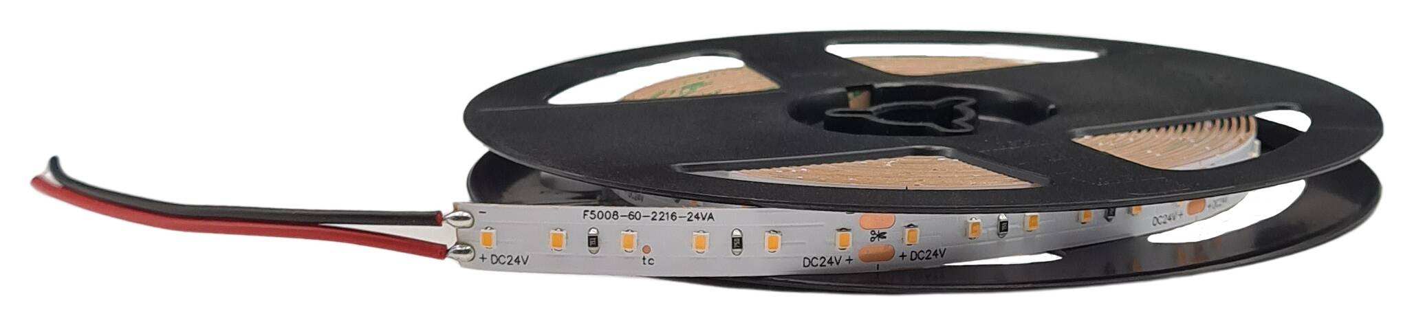 LED-Strip flexibel IP20 24V 4,8W/m 455lm/m 3000K RA>90 120 LEDs/m rückseitig 3M Tape B=8mm Rolle à 5