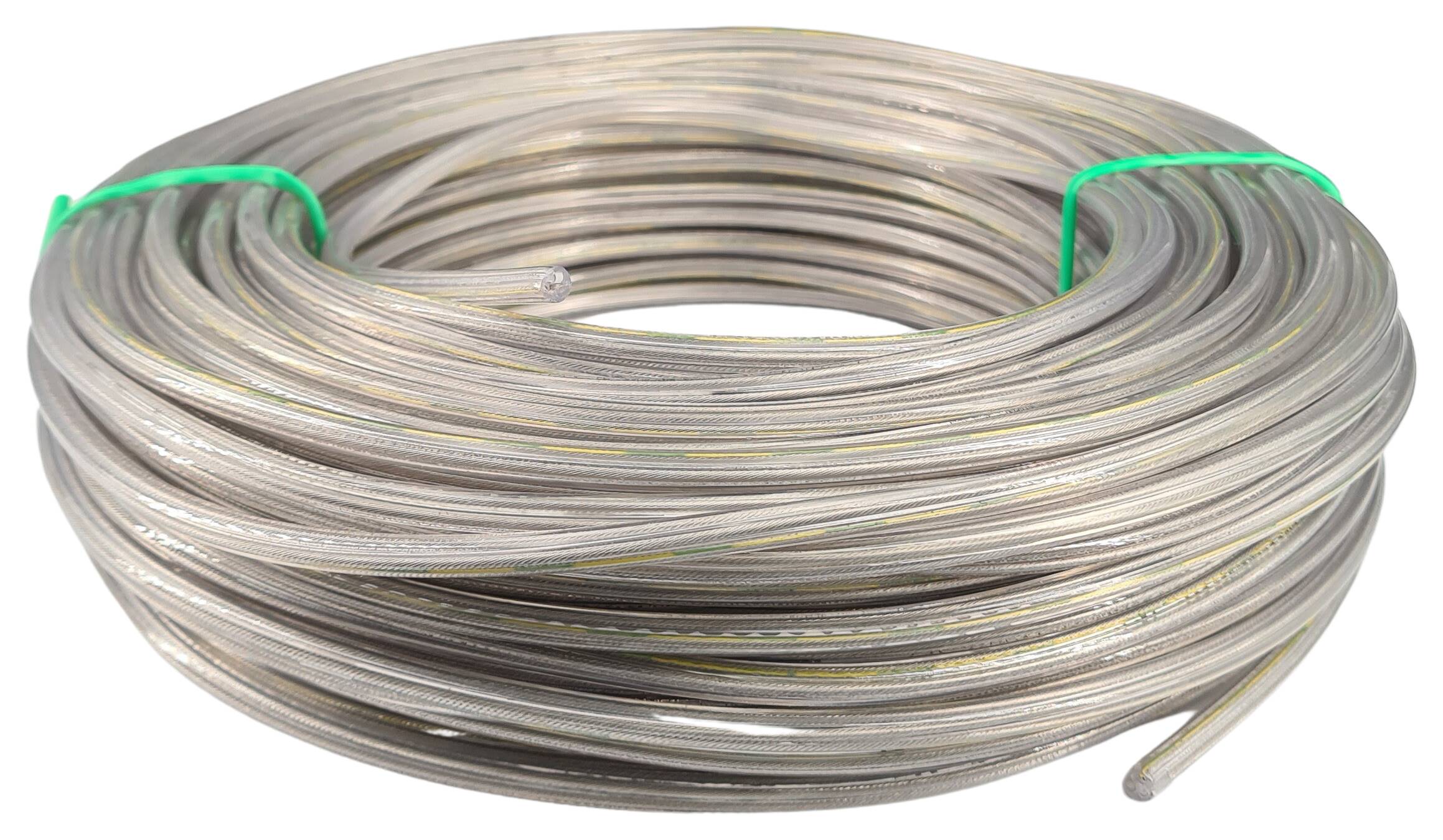 Kabel 3x0,75 rund PVC/PVC 500 mtr. Spule transparent