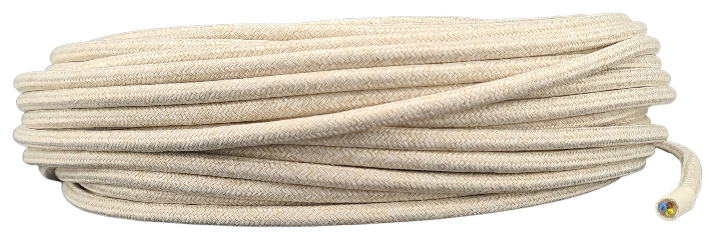cable 3G 0,75 H03VV-F textile braided flecked beige