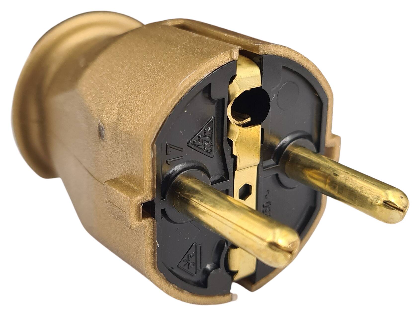 Schuko-plug 250V/10A/Protection I gold