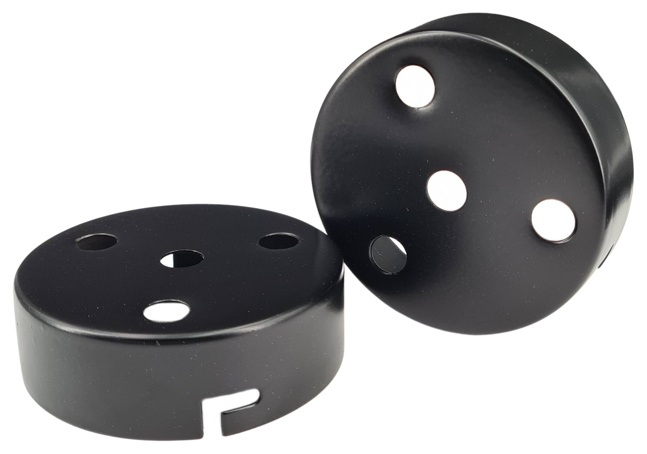 iron ceiling cap 80x25 1x MH 10,0 and 3x add. hole with 2x bayonet black