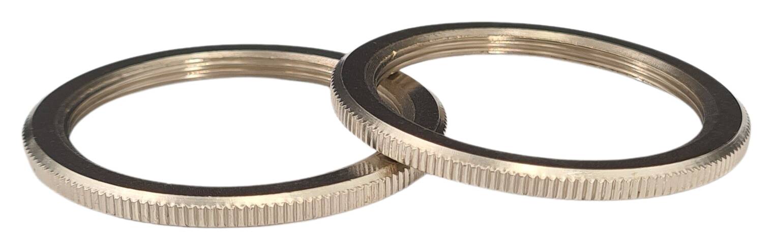 E27 brass ring nut 48x3 nickel matt