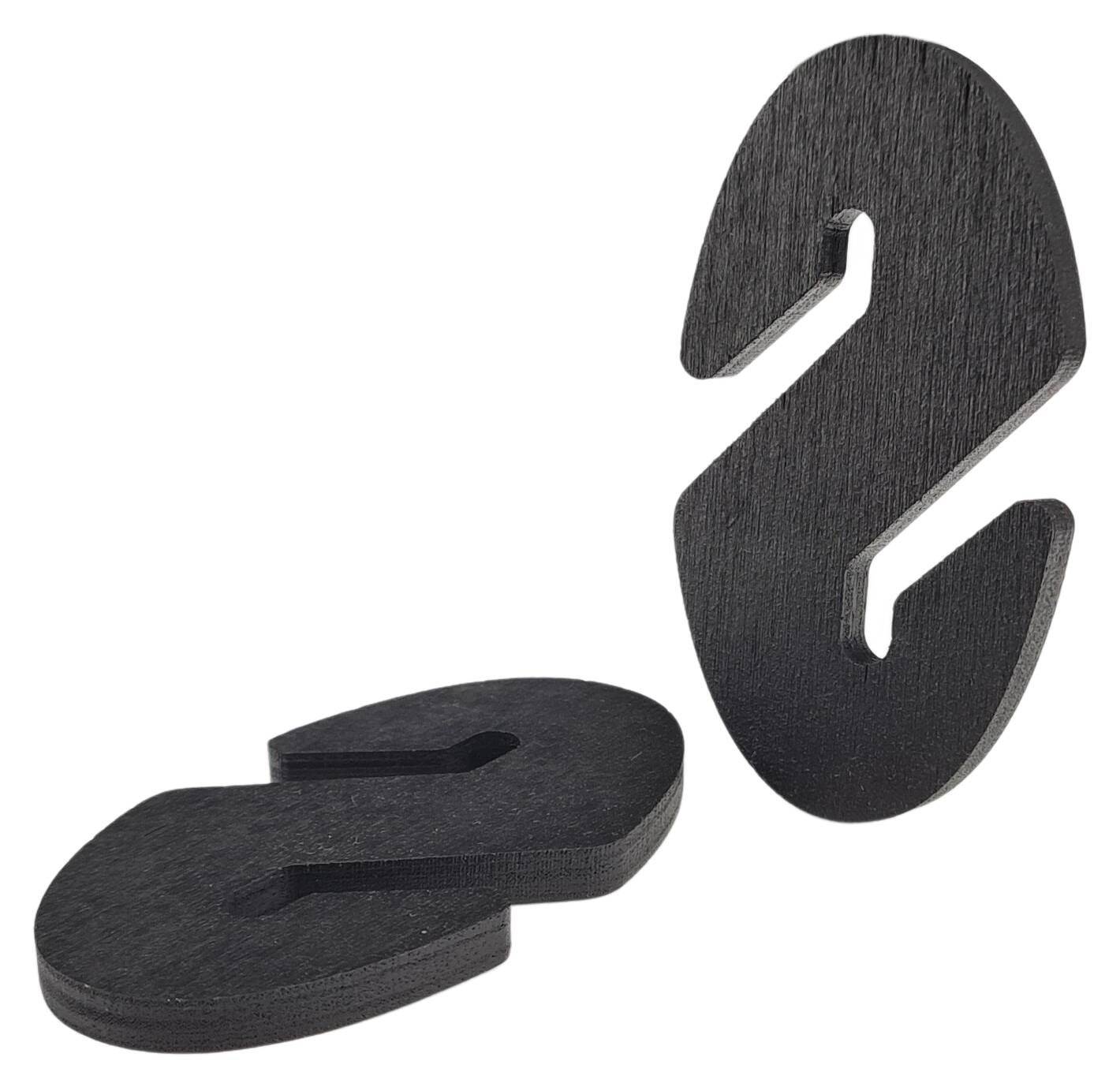 Kabelkürzer Holz 70x38 ovale Form schwarz