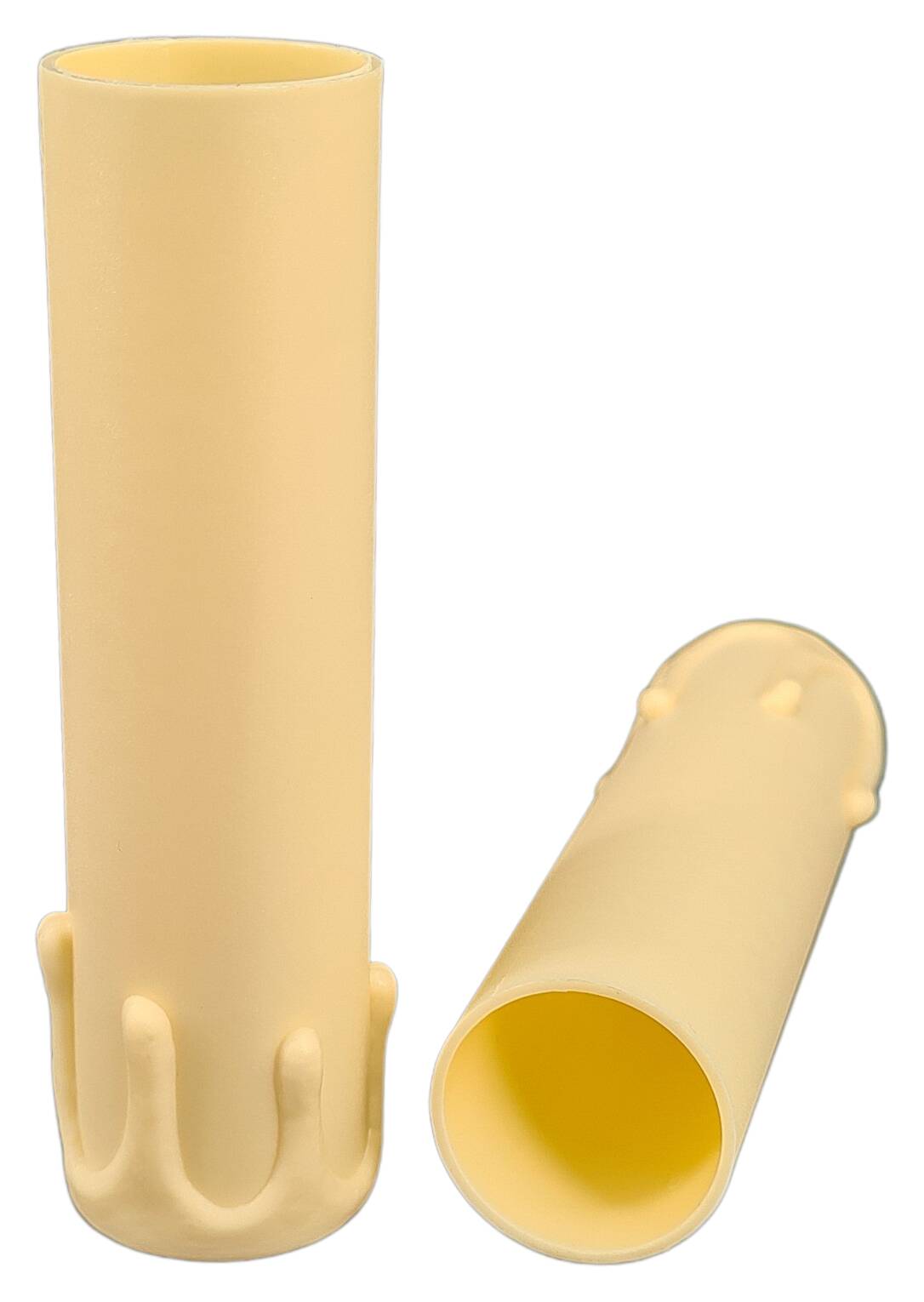 E14 plastic candle sleeve 26x100 with drops ivory