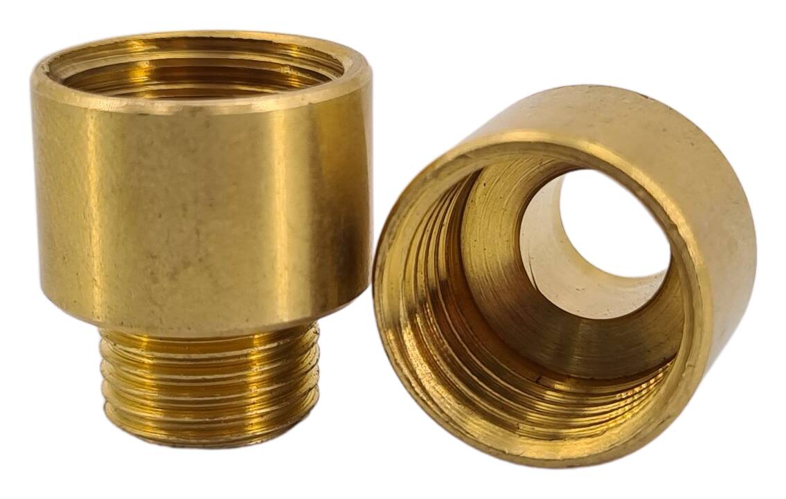 "brass reducer nipple 15x16 M10x1 male/R¼"" female (reducer) raw"