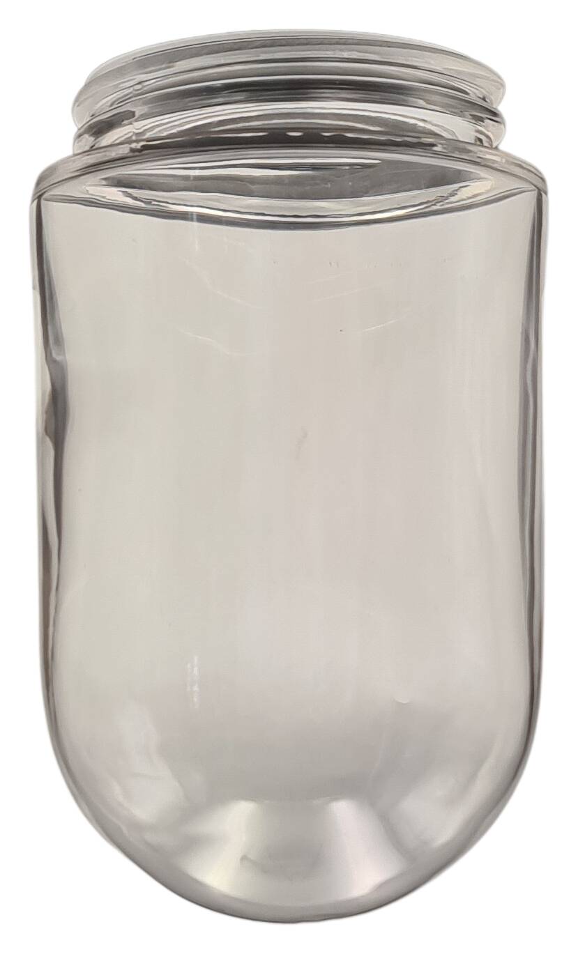 Glas 95x160 mm Sockel 77 mm zylindrisch m. Halbkugel 60W klar