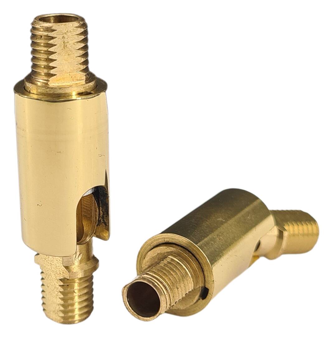 brass turn-tilt joint 13x44 M8x1 male/male profil pol./laq. 360° rotatable, 90° tiltable