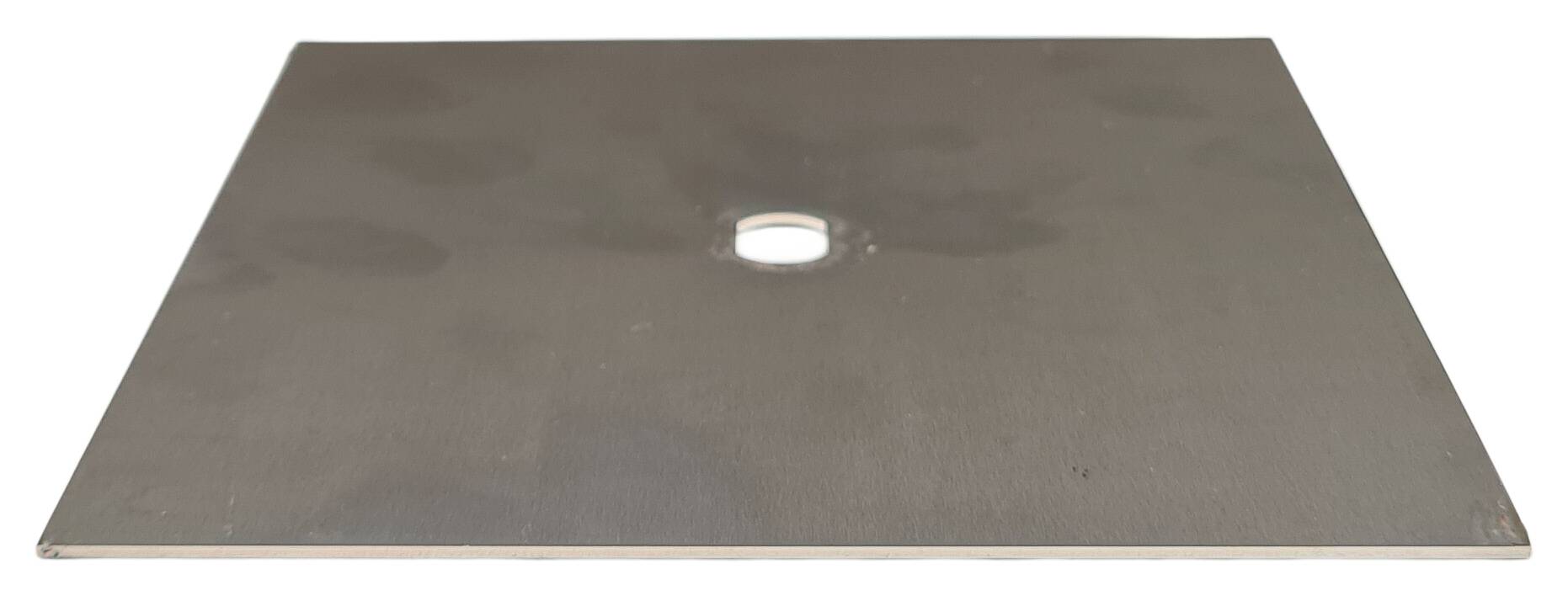 V2A plate 110x110 with profil hole 10,5 mm