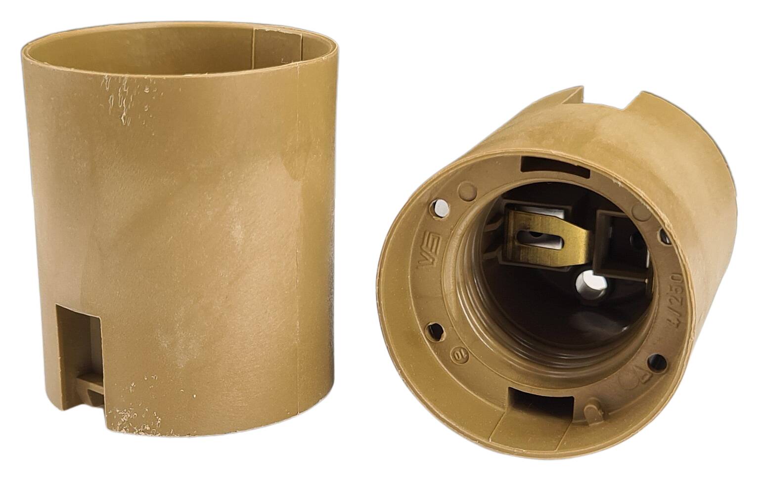 E27 smooth body for thermoplastic lampholder gold