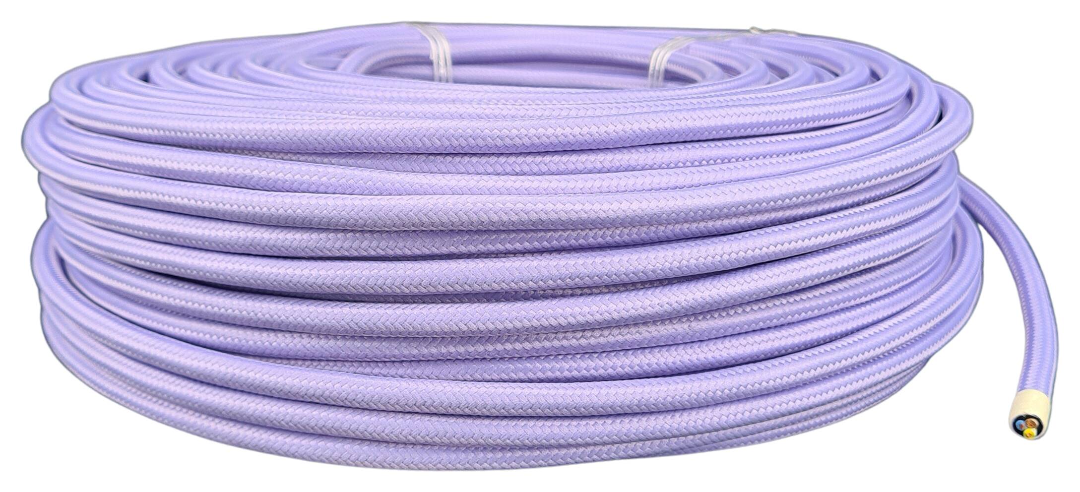 cable 3x 0,75 H03VV-F textile braided RAL 4005 lilac