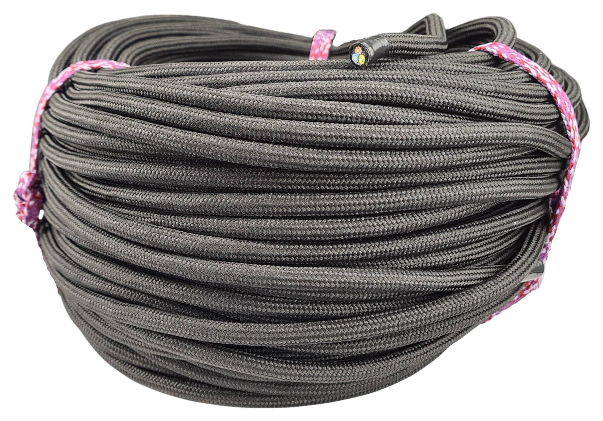 Kabel 3G 0,75 H03RT-H Baumwolle umsponnen AD. ca. 7,0 mm schwarz