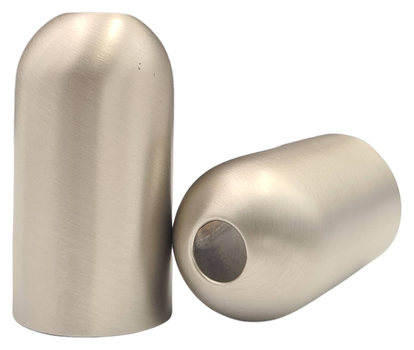 brass cladded socket sleeve 31x57 MH10,5 for socket E14 nickel-matt