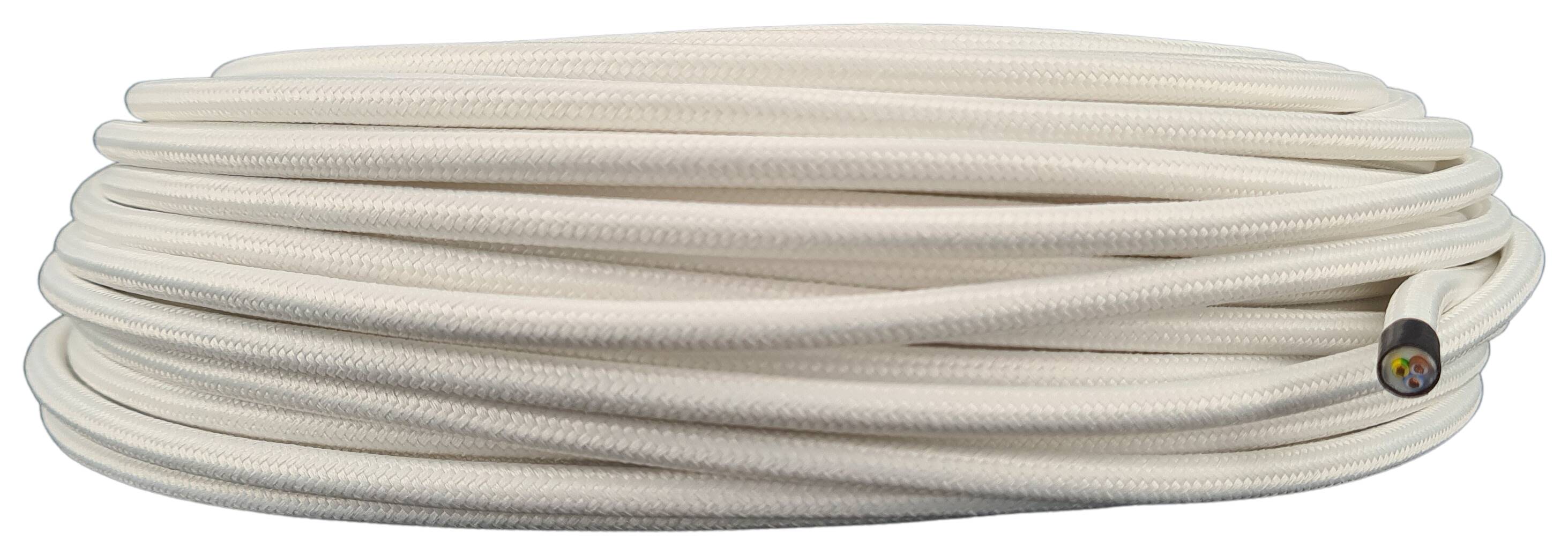cable 3G 0,75 H03VV-F textile braided RAL 9016 white