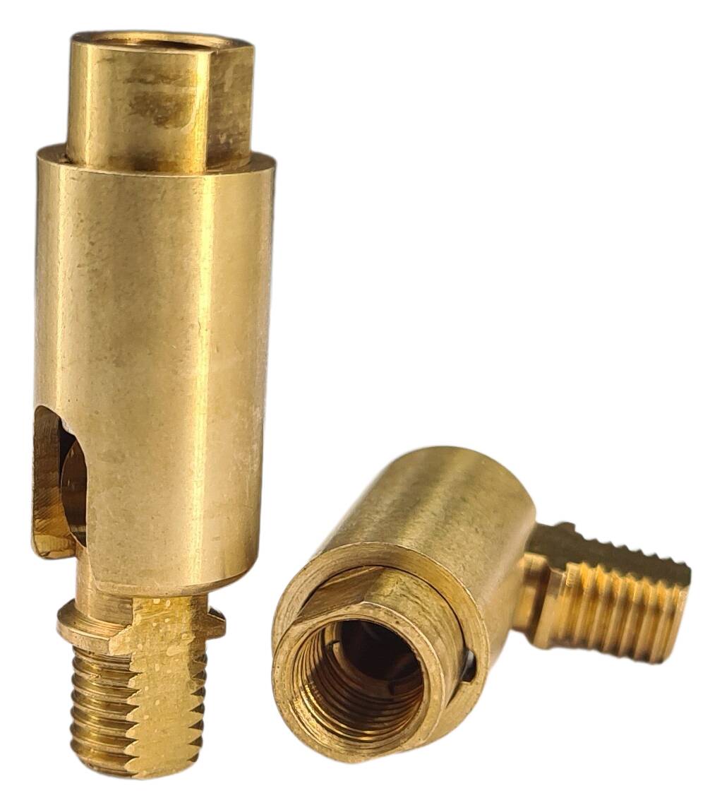 brass turn-tilt joint 10x43 M8x1 female/male profil raw 360° turnable 90° tiltable
