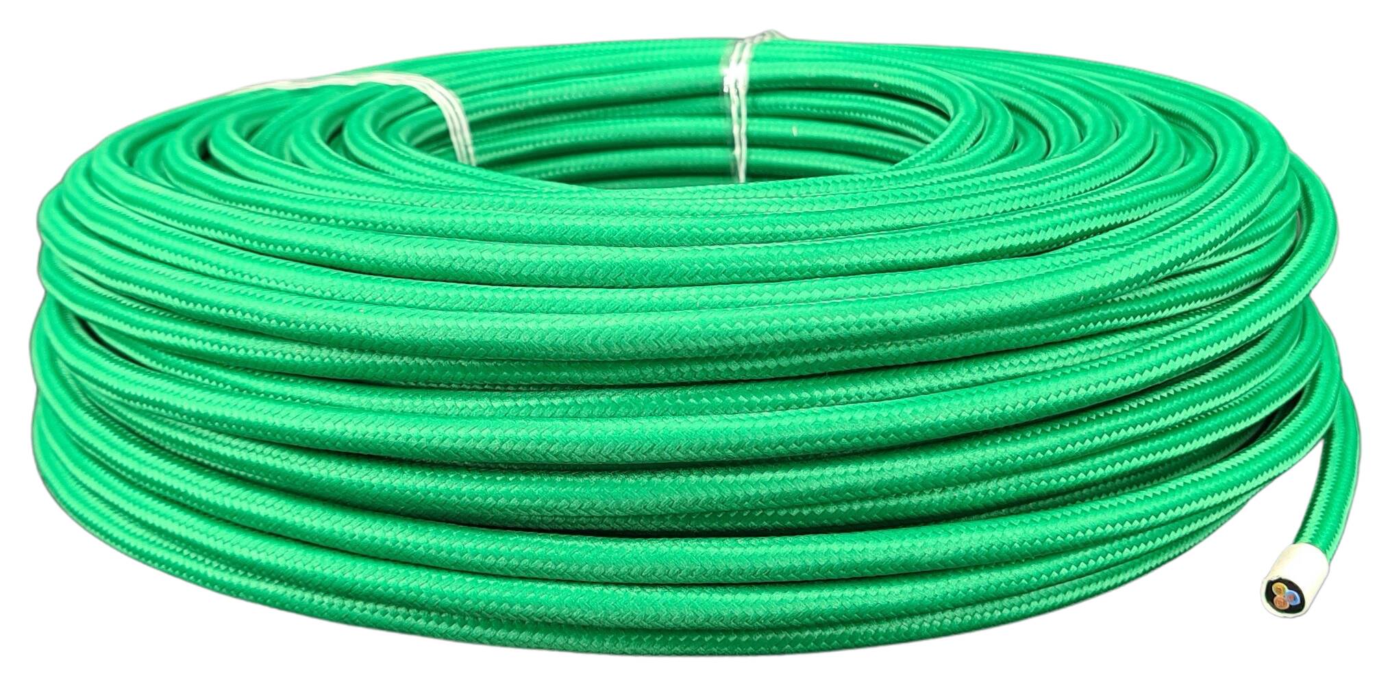 cable 3G 0,75 H33VV-F textile braided RAL 6024 middle green