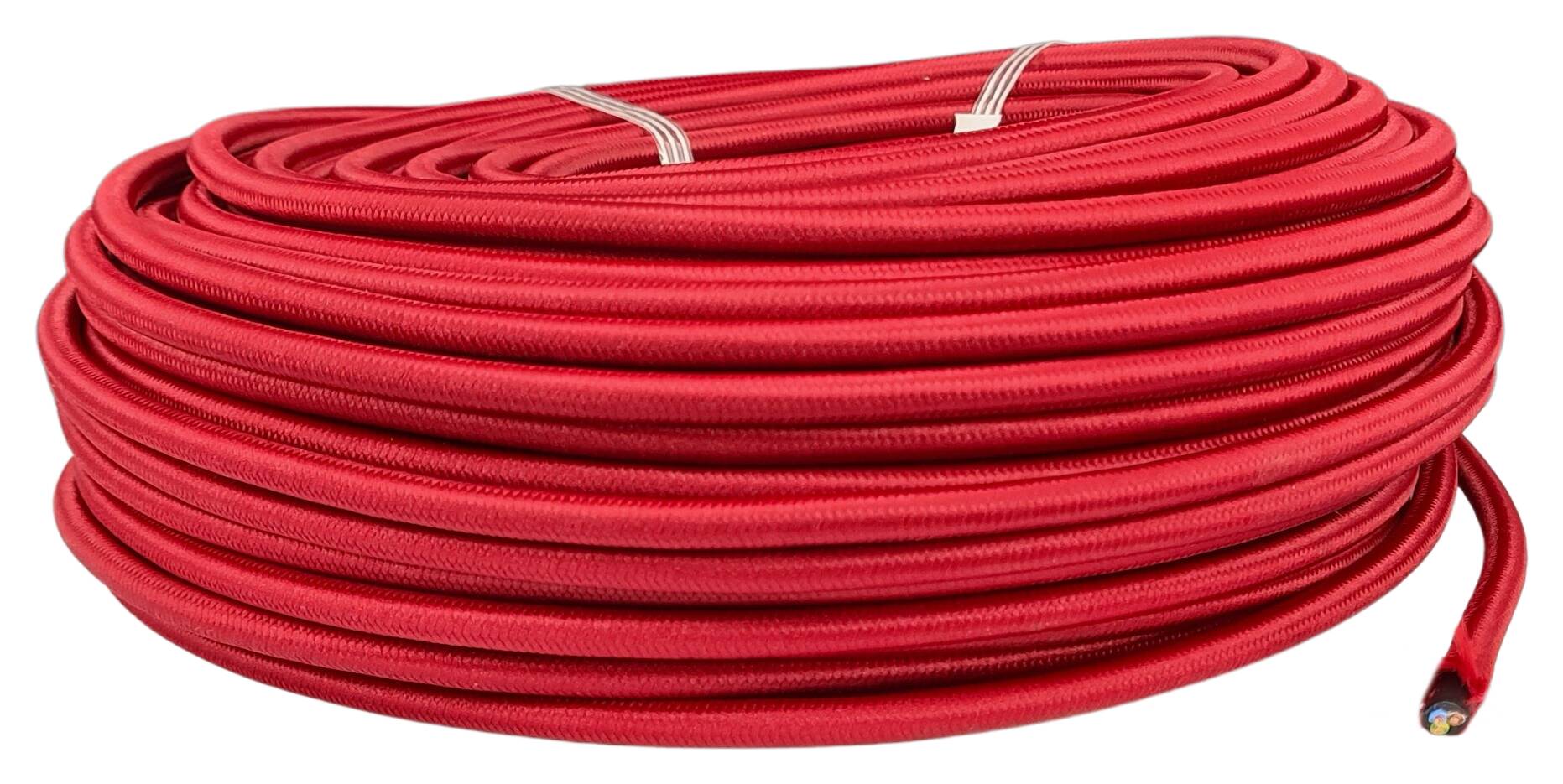 cable 3G 0,75 H33VV-F textile braided RAL 3005 bordeaux