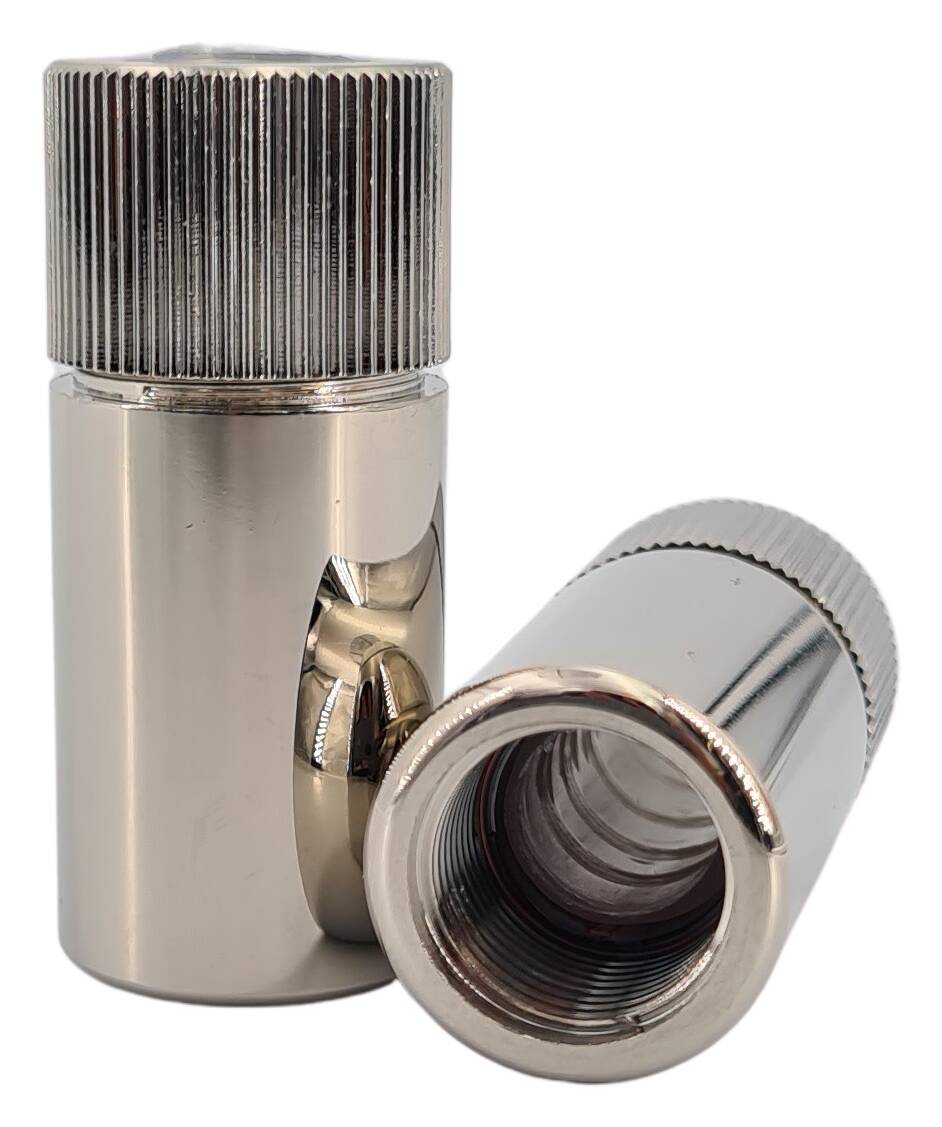brass telescope slider 18x40 M13x1 female for 10 mm tube with PVC-bush nickel-matt