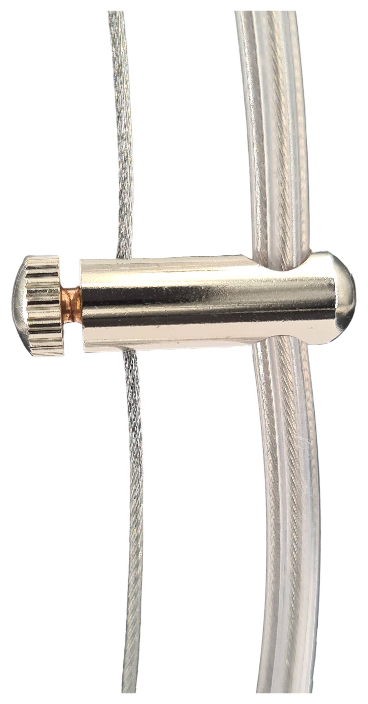 cable blocker / gripper 9x25 with 1 lock screw hole 1x 2 mm + 1x 6,5 mm nickel