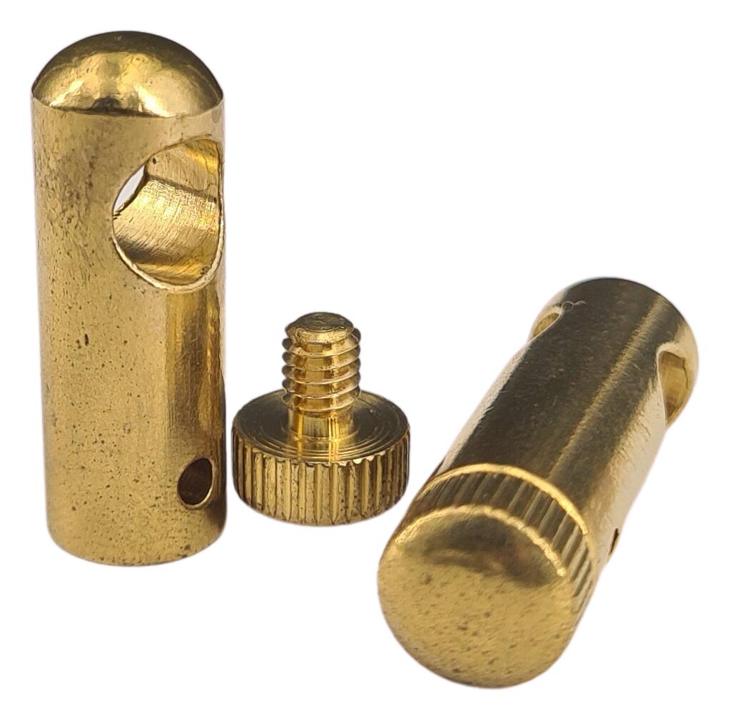 cable blocker / gripper 9x25 with 1 lock screw hole 1x 2 mm + 1x 6,5 mm raw