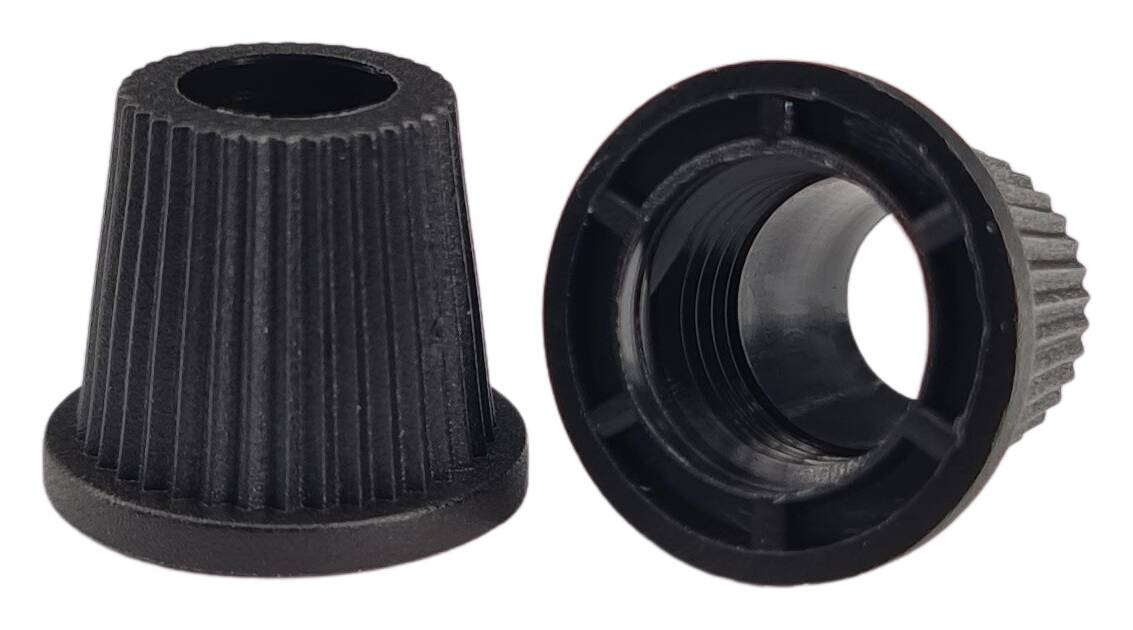 plastic cord grip cap M10x1 knurled black