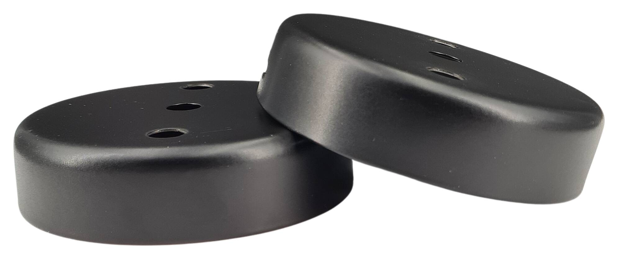 iron ceiling cap 100x25 1x MH 10,0 and 2x add. hole 10,0 with 2x bayonet black