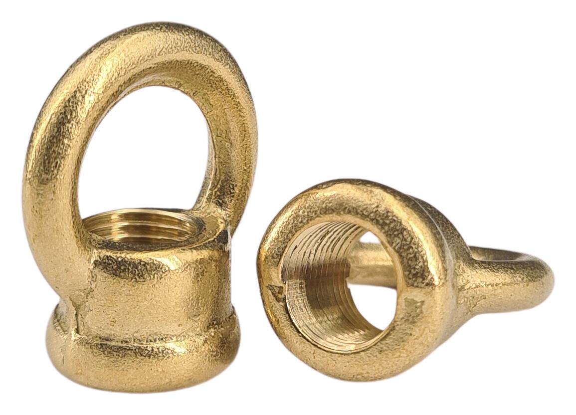 brass loop Ø 22 mm M10x1 through hole thread raw