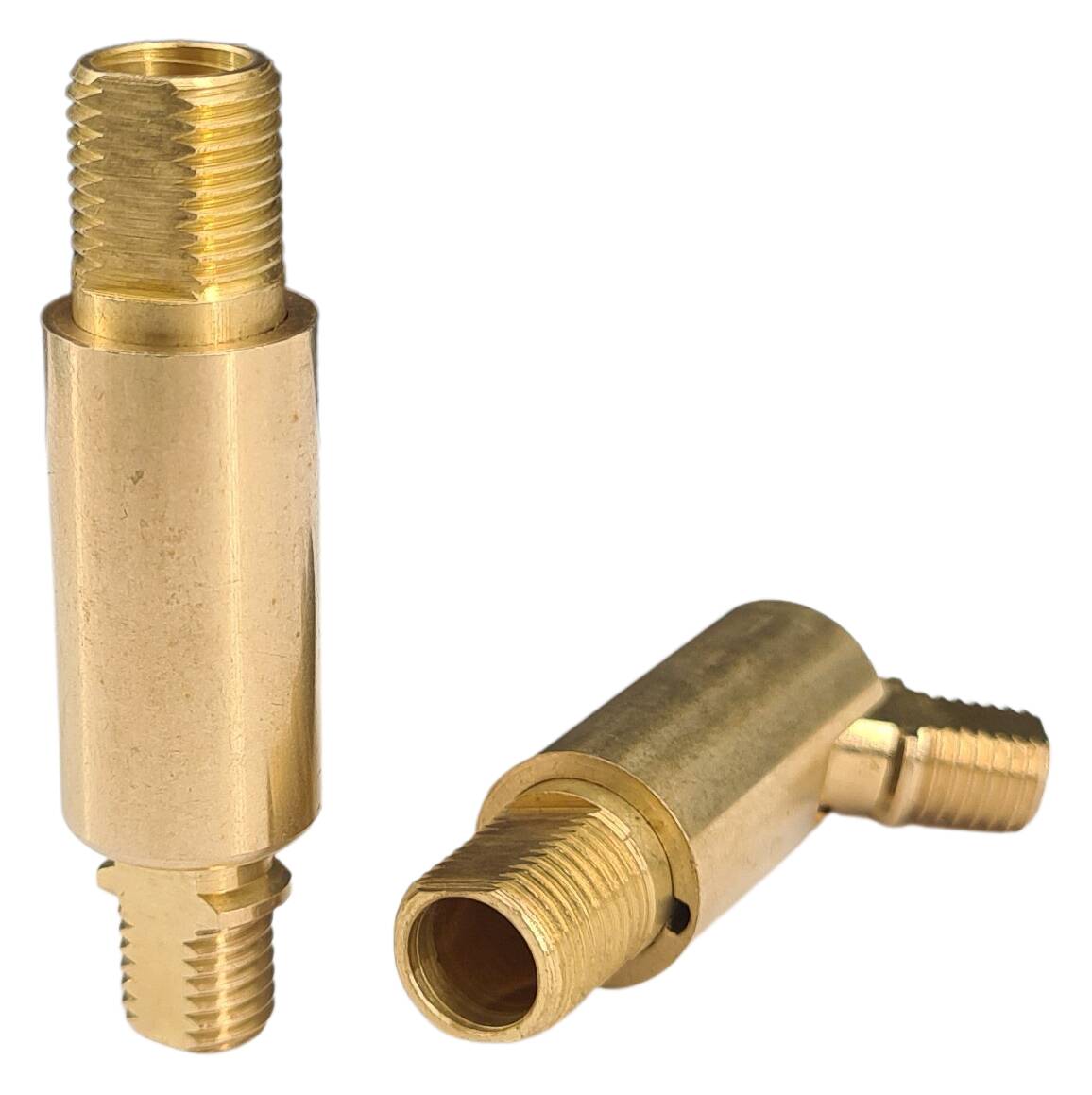 brass turn-tilt joint 13x49 M10x1/M8x1 male profil raw 360° rotatable, 90° tiltable