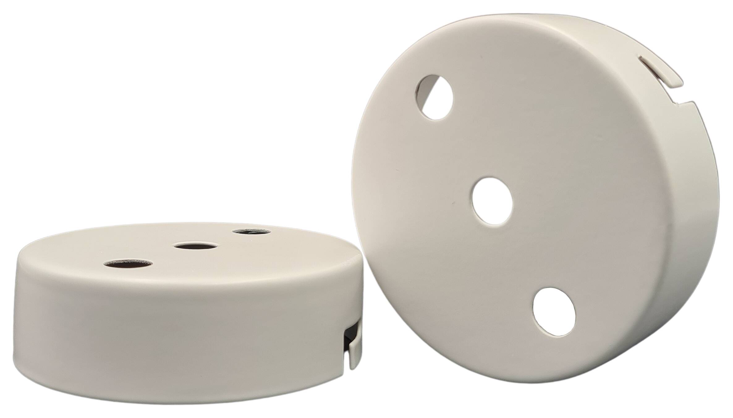 iron ceiling cap 80x25 1x MH 10,0 and 2x add. hole 10,0 with 2x bayonet white