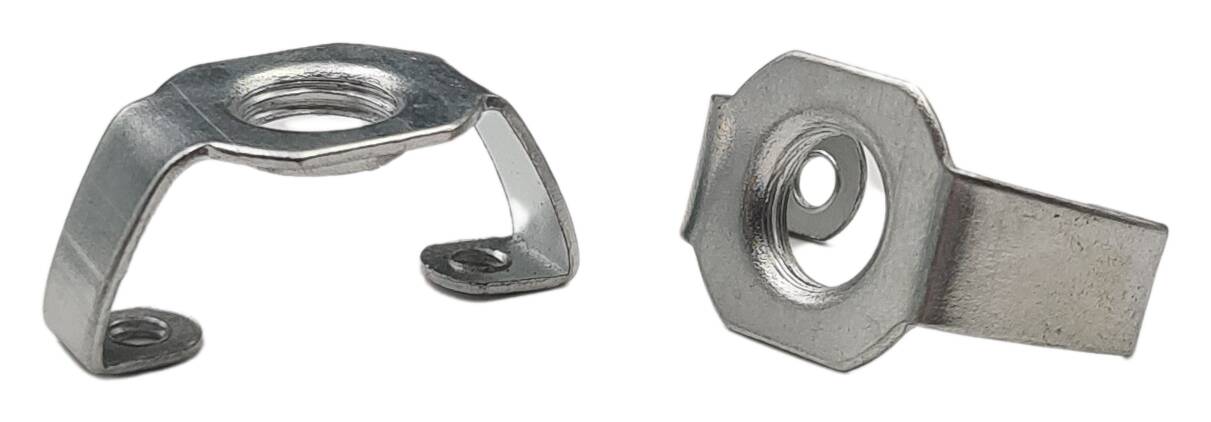 Iron bracket 25,3x11,3 M8x1 for lamp holder GU/GZ10 / 2x M3 zinc plated