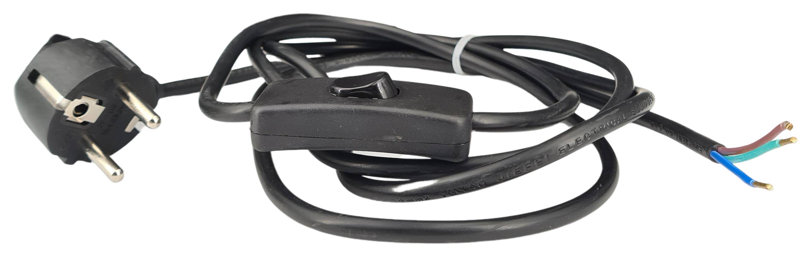 cord-set 3G 0,75/1500/500 with schuko angled plug and handswitch black