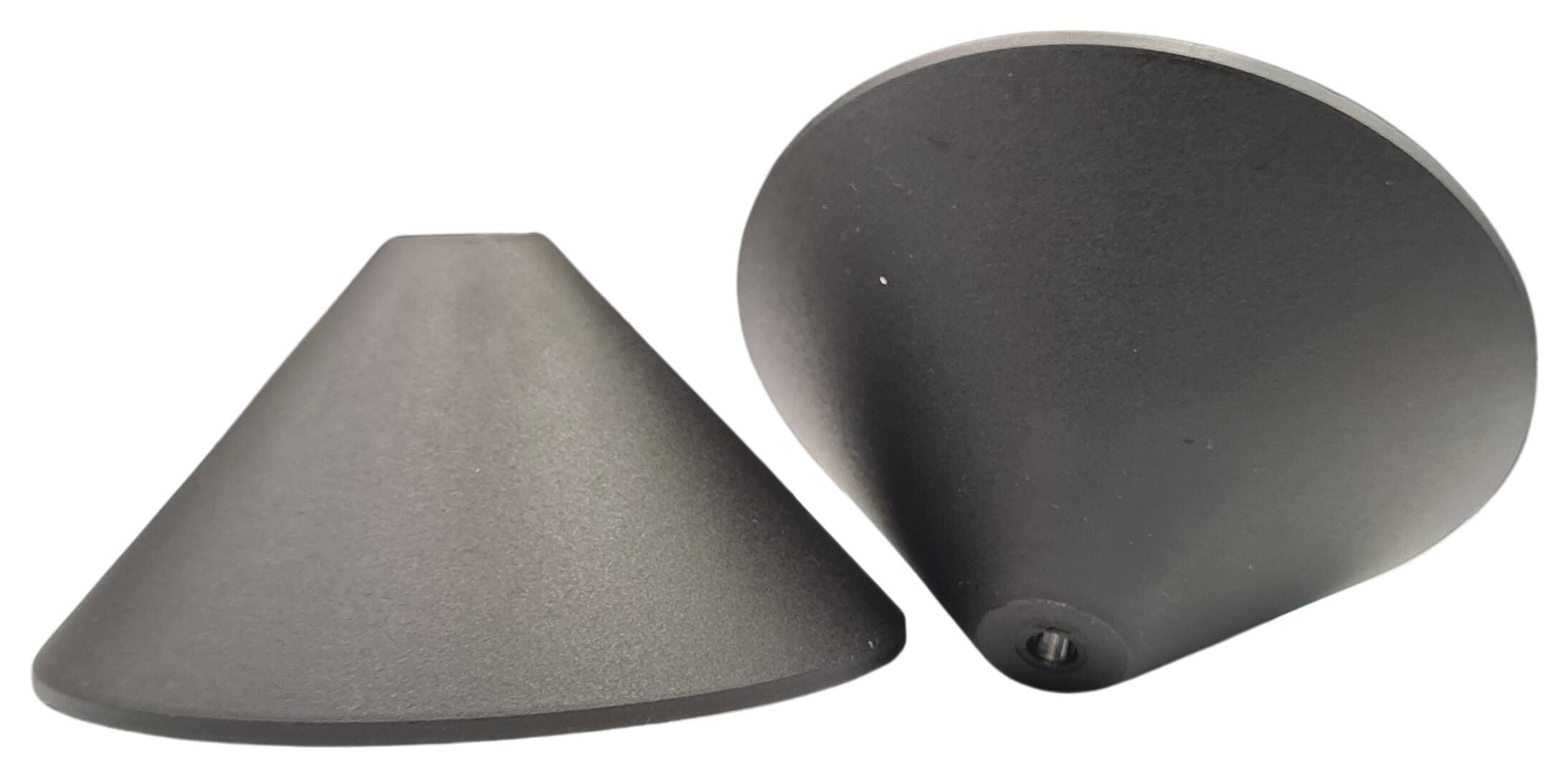 plastic ceiling cap 118x57 conical shape with clamp for cable black