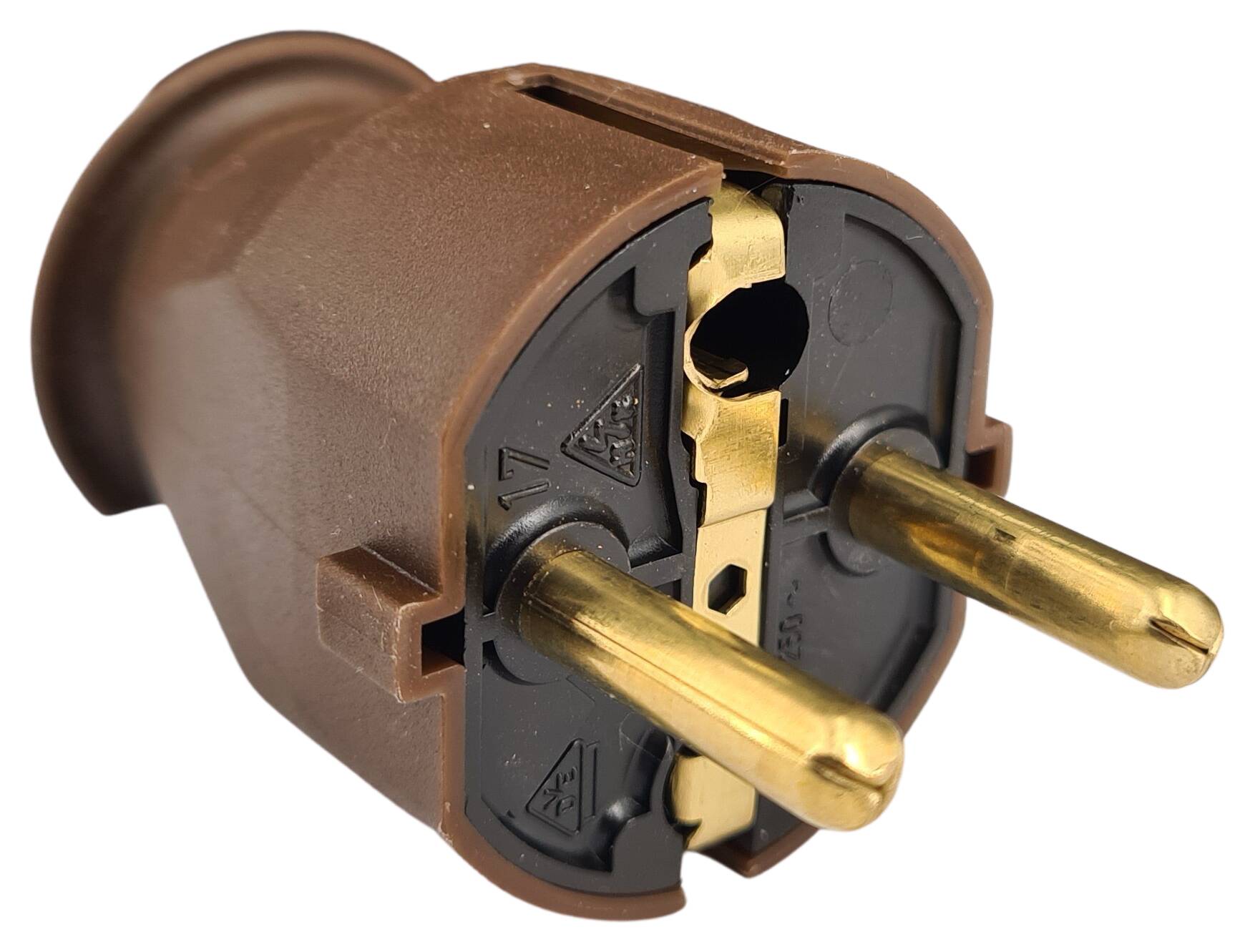 Schuko-plug 250V/10A/Protection I brown