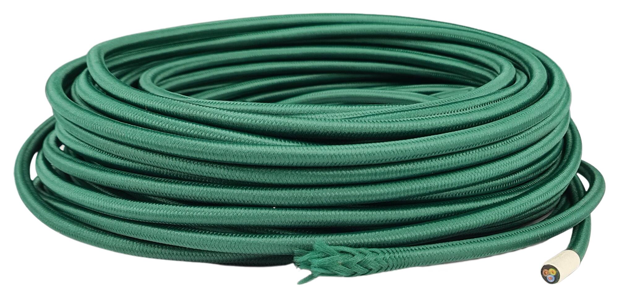 cable 3G 0,75 H33VV-F textile braided RAL 6035 pearl green