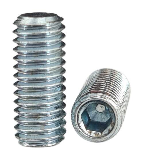 DIN 913 iron hexagon socket set screw without cone point M4x35  zinc