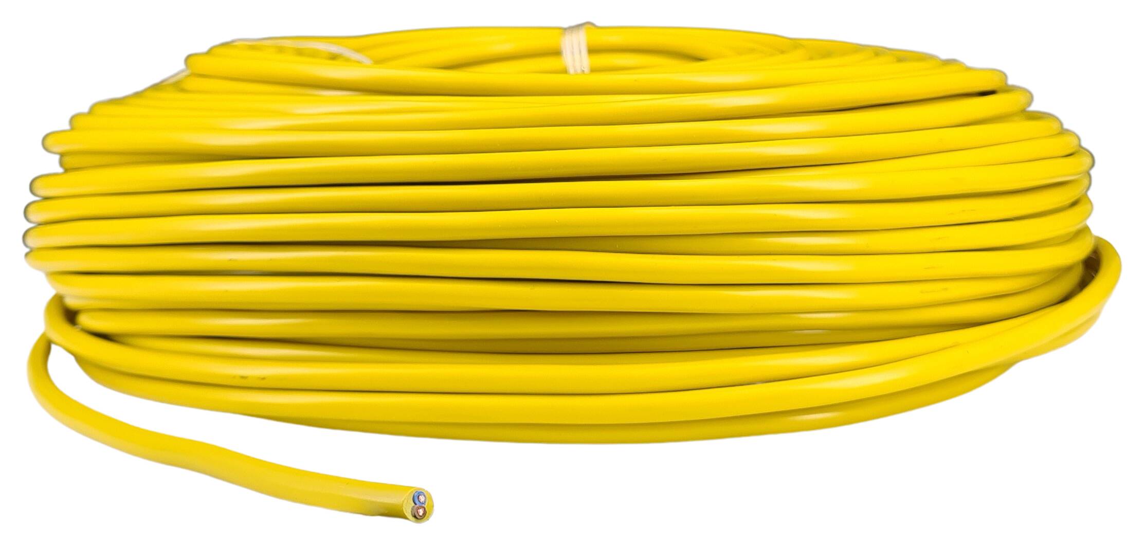 Kabel 2x0,75 rund H03VV-F ähnlich RAL 1021 gelb