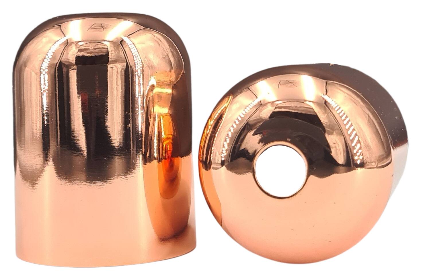 iron socket sleeve 43x57 MH10,5 for socket E27 copper plated shiny