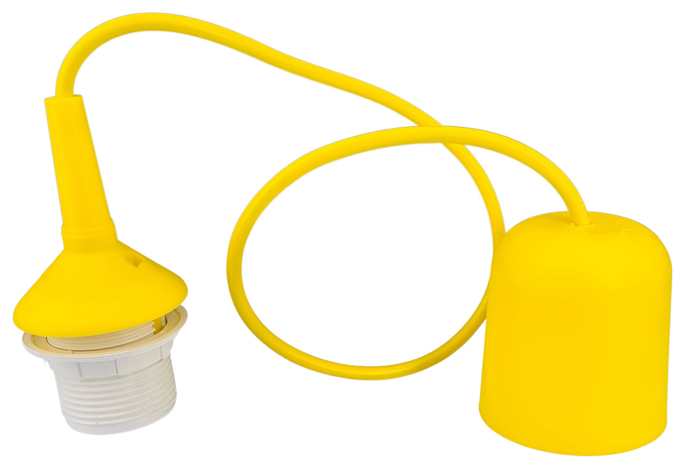 pendel 2x0,75 with mounted socket E27 70 cm long yellow
