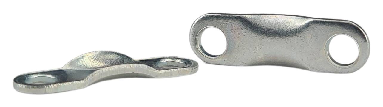 iron clamp 22x6x2 hole distance 16 mm Ø 3,2 mm zinc