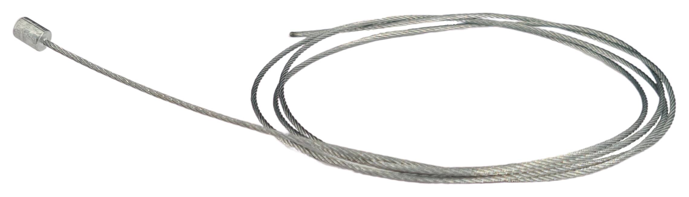 Stahlseil-Abschnitt Ø 1,2x1000 mm (7x7) einseitig m. zyld. Nippel 4,5x6 mm verzinkt