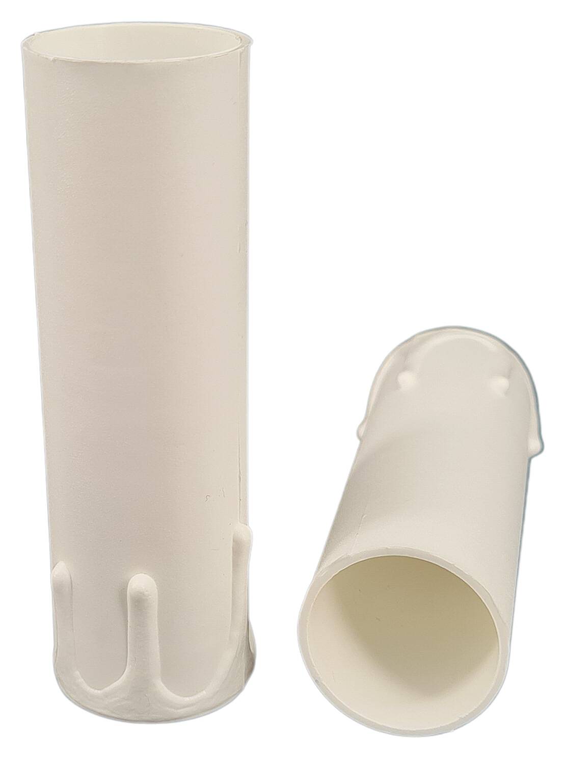 E14 plastic candle sleeve 26x85 with drops white