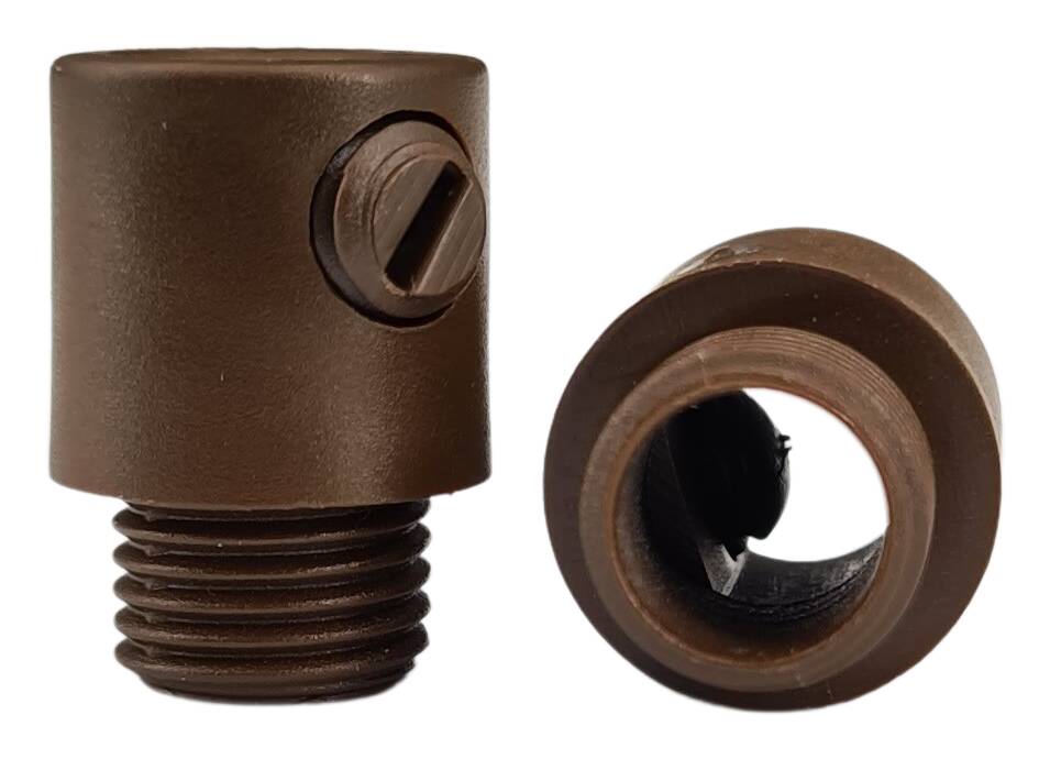 plastic cord grip 12,5x18 M10x1x7 male laterally grub screw DIN 551 M6x8 brown