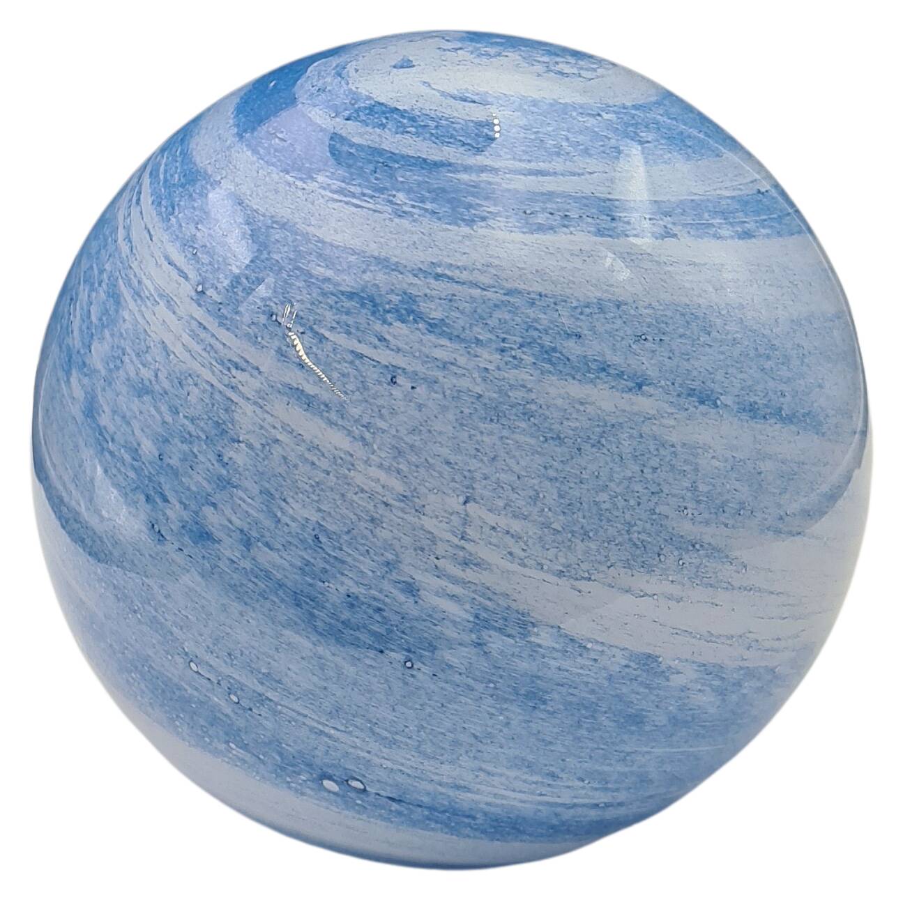 Dekoglas "Cardiff" - 150x150mm - Erdkugel weiß-blau