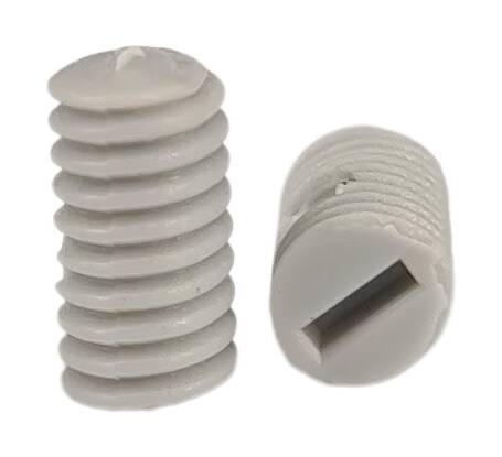 DIN 551 plastic set screw without cone point M4x7 GF PA6.6 grey