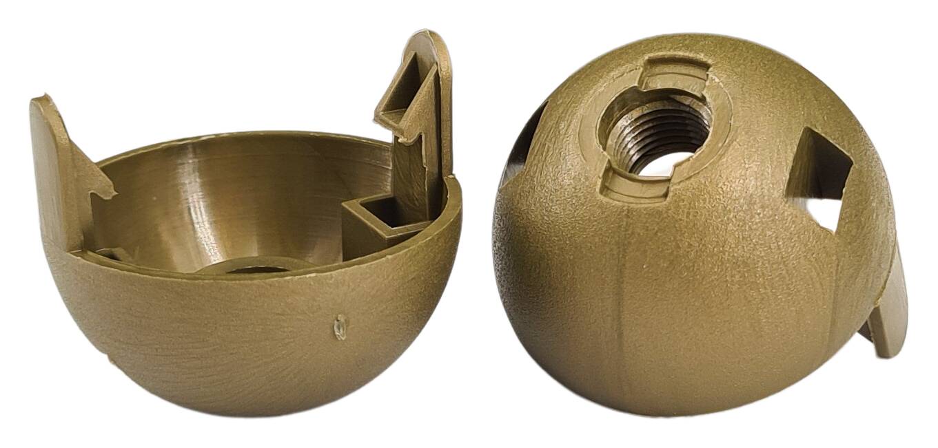 E27 cap for thermoplastic lampholder M10x1 thread gold