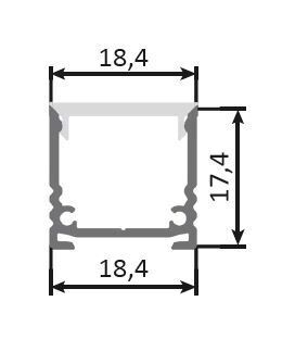Alu Profil CD18 18,4x17,43 mm Meterware eloxiert