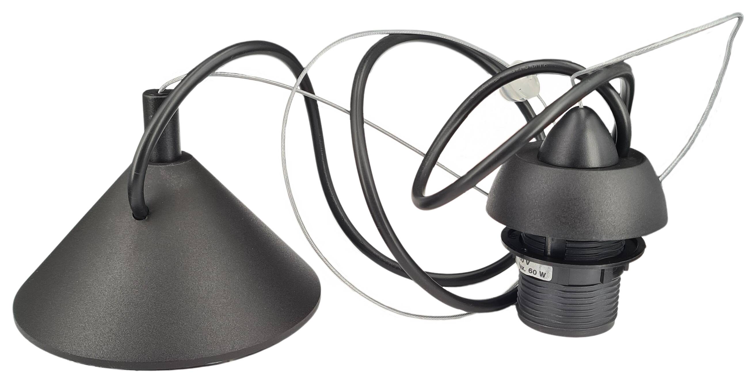 Pendel Golf schwarz/Kabel schwarz m. montierter Fassung E27 30 30 02